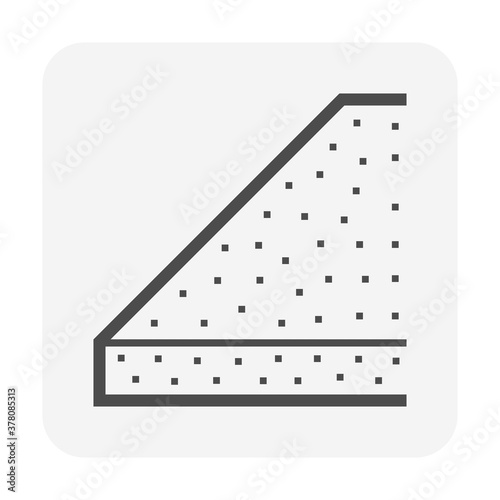 Roof insulation icon or thermal insulation icon for house use to reduction of heat transfer. That is construction material mostly install under roof, ceiling ,wall and floor to insulating heat. 