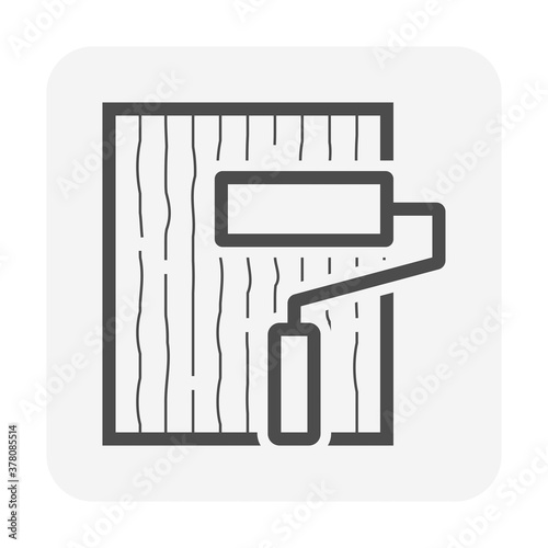 Wood floor and color paint vector icon design.