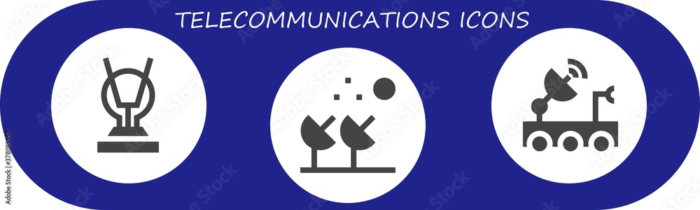 Modern Simple Set of telecommunications Vector filled Icons Modern Simple Set of telecommunications Vector filled Icons