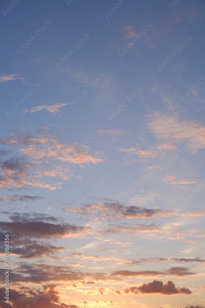 Beautiful sky with cloud before sunset. Pastel tone of evening sky.