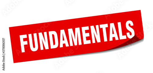 fundamentals sticker. square isolated label sign. peeler
