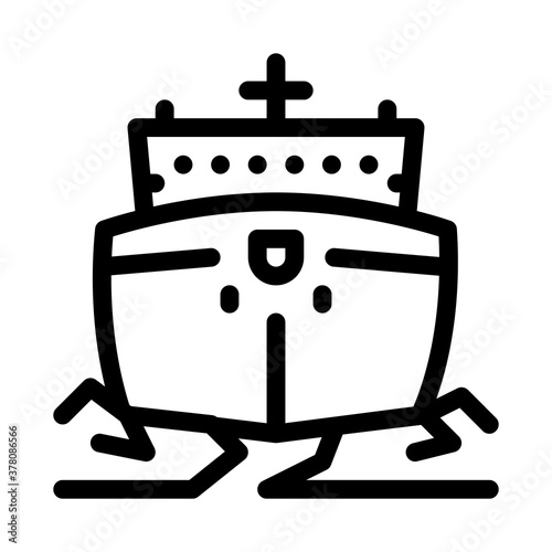 icebreaker ship icon vector. icebreaker ship sign. isolated contour symbol illustration