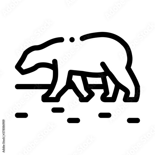 polar bear icon vector. polar bear sign. isolated contour symbol illustration