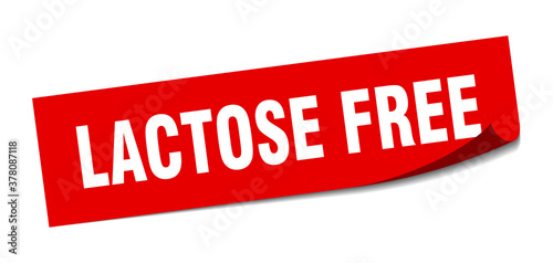 lactose free sticker. square isolated label sign. peeler