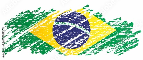 Flag of Brazil, Federative Republic of Brazil. template for award design, an official document with the flag of Brazil and other uses. Bright, colorful vector illustration