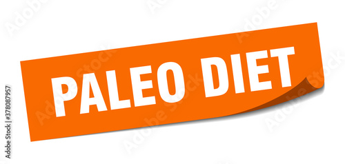 paleo diet sticker. square isolated label sign. peeler