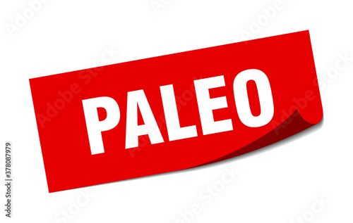 paleo sticker. square isolated label sign. peeler