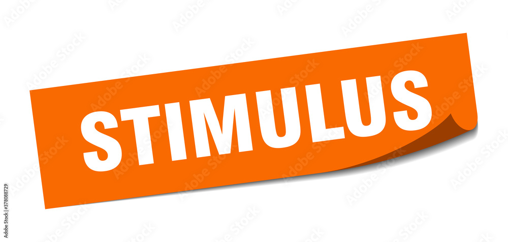 stimulus sticker. square isolated label sign. peeler stimulus sticker. square isolated label sign. peeler