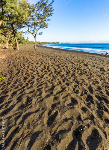 footprints on the sand  l   Etang-Sal  -les-Bains  Reunion island 