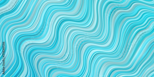 Light BLUE vector background with bent lines. Colorful geometric sample with gradient curves. Best design for your ad, poster, banner.