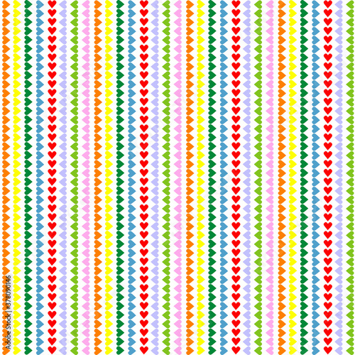 colorful rainbow heart seamless pattern background
