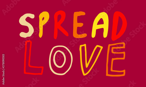 Hand drawn quotation about love. Handwritten text isolated on red background. Lettering composition for valentine's day greeting card or poster
