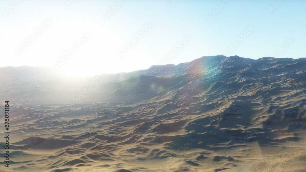 alien Planet, fantasy landscape, view from the surface of an exo-planet, science fiction landscape, 3d Render alien Planet, fantasy landscape, view from the surface of an exo-planet, science fiction landscape, 3d Render