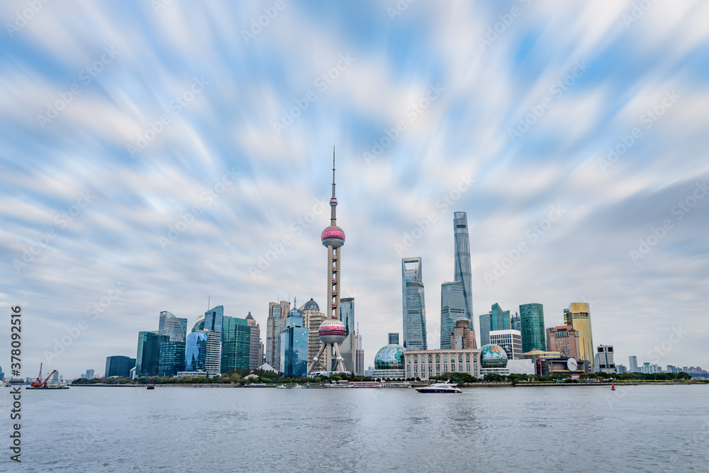 city skyline of shanghai in china.