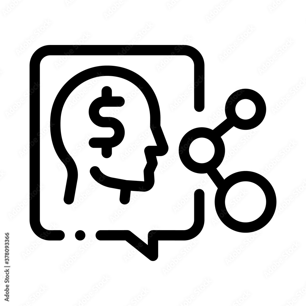 human think about money icon vector. human think about money sign. isolated contour symbol illustration human think about money icon vector. human think about money sign. isolated contour symbol illustration