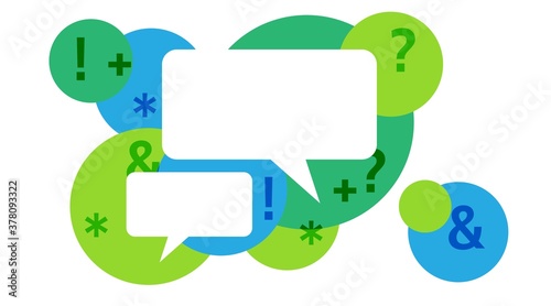 Speech bubbles with dialog words Vector bubbles speech illustration. Thinking and speaking clouds