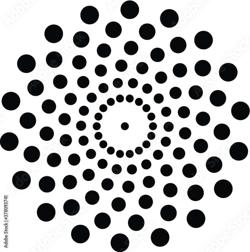 Halftone dots in circle form. round logo . vector dotted frame . design element