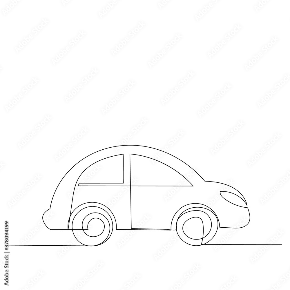 one line drawing car, sketch