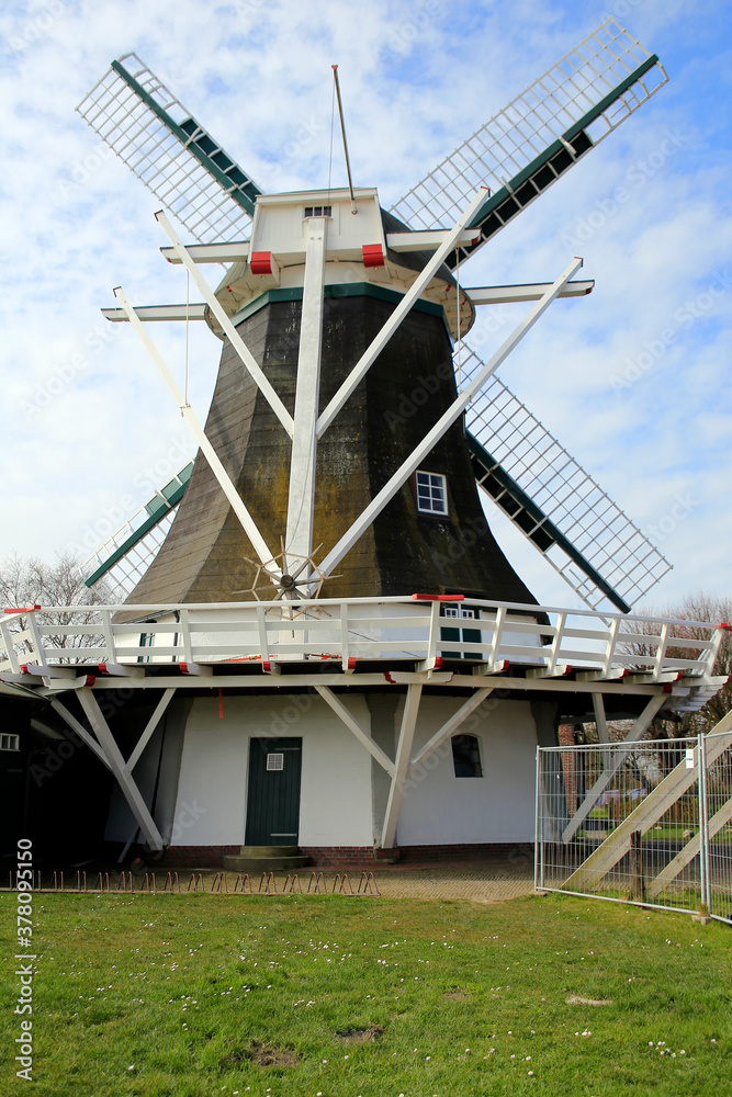 Windmühle in Seriem. Windmill, Lower Saxony, Mill Road, Germany, Europe