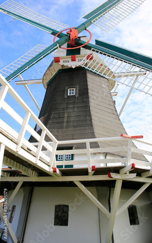 Windmühle in Seriem. Windmill, Lower Saxony, Mill Road, Germany, Europe photo