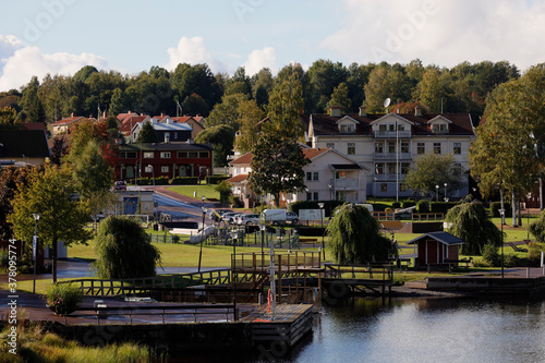 Sunne, Sweden The idyllic little harbour of Sunne and small motorboats. © Alexander