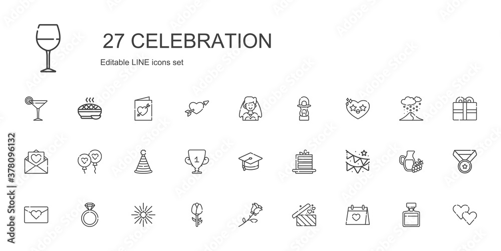 celebration icons set celebration icons set