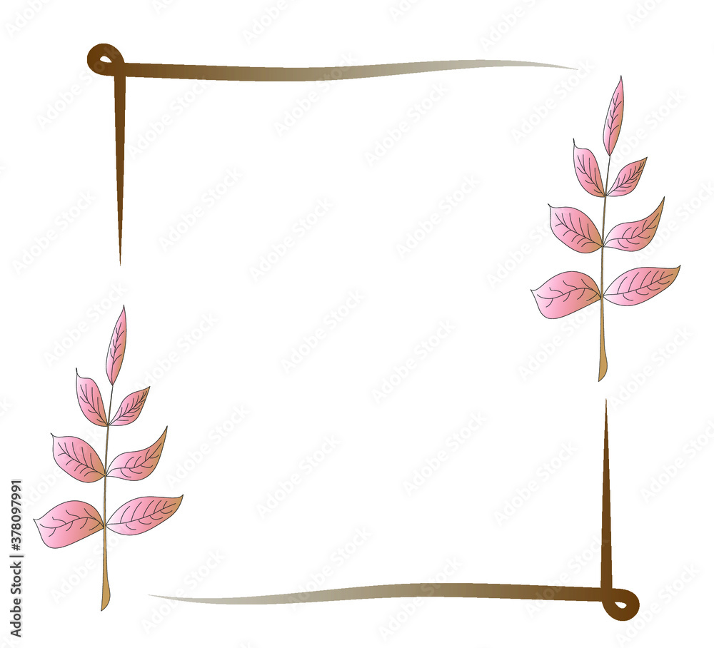 Obraz premium frame with curls and leaves