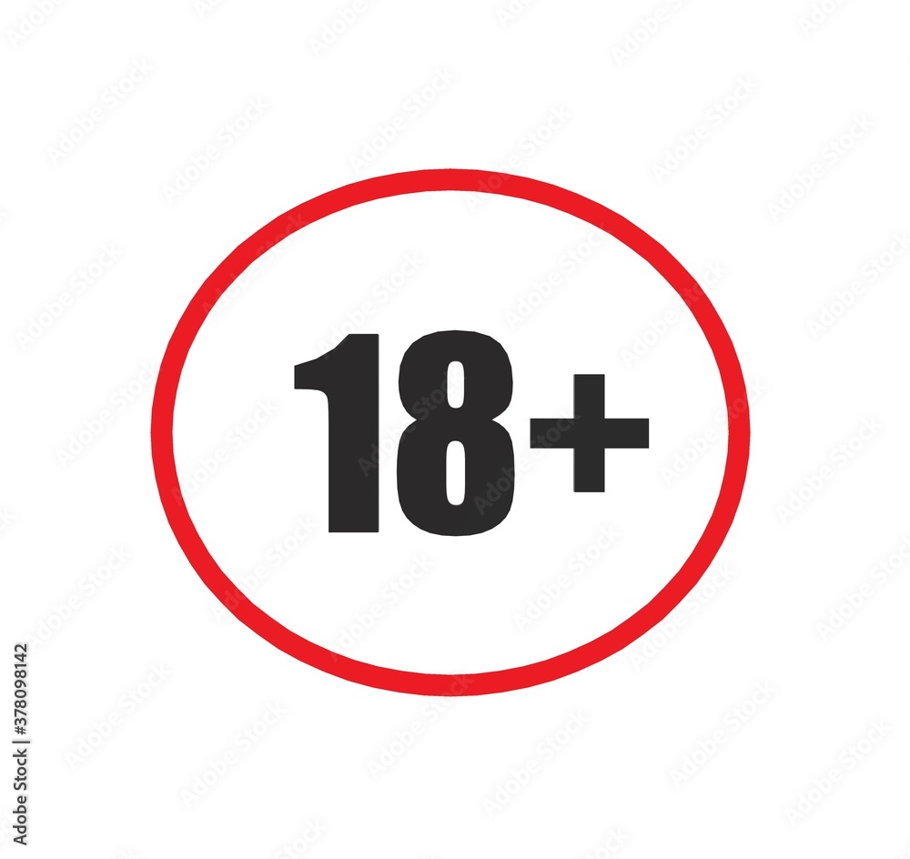 Under 18 sign warning symbol. Over 18 only censored. eighteen age older forbidden adult content. Under 18 sign warning symbol. Over 18 only censored. eighteen age older forbidden adult content.