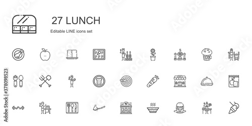 lunch icons set