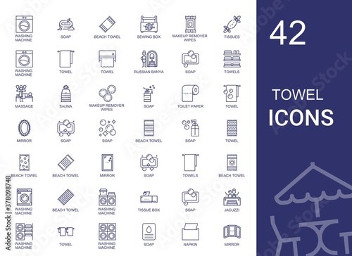 towel icons set