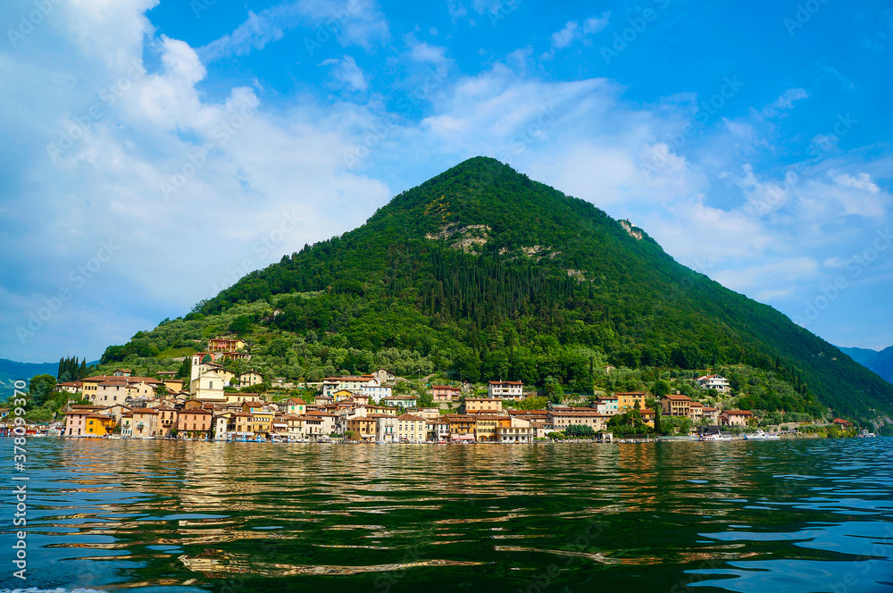 Island in Lake Iseo in Brescia, Italy