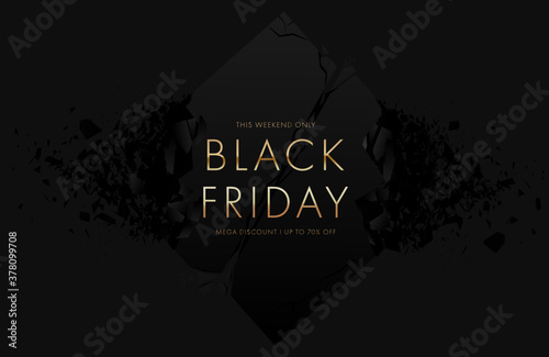 Black Friday Sale Banner With Explosive Effect