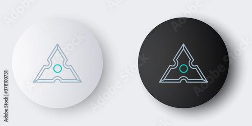 Line Japanese ninja shuriken icon isolated on grey background. Colorful outline concept. Vector.