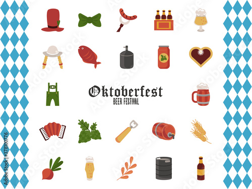 bundle of twenty two oktoberfest set icons