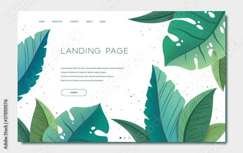 Landing page template with gold geometric shapes pattern on dark blue background. Abstract design vector illustration concept for website development