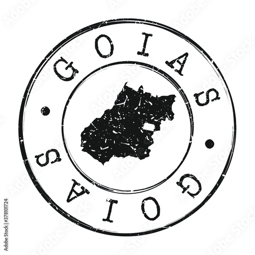 State of Goiás, Brazil Map Postmark. A Silhouette Postal Passport. Stamp Round Vector Icon. Vintage Postage Designs.