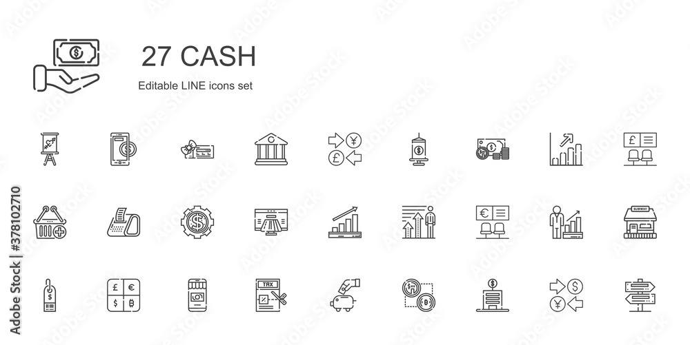 cash icons set