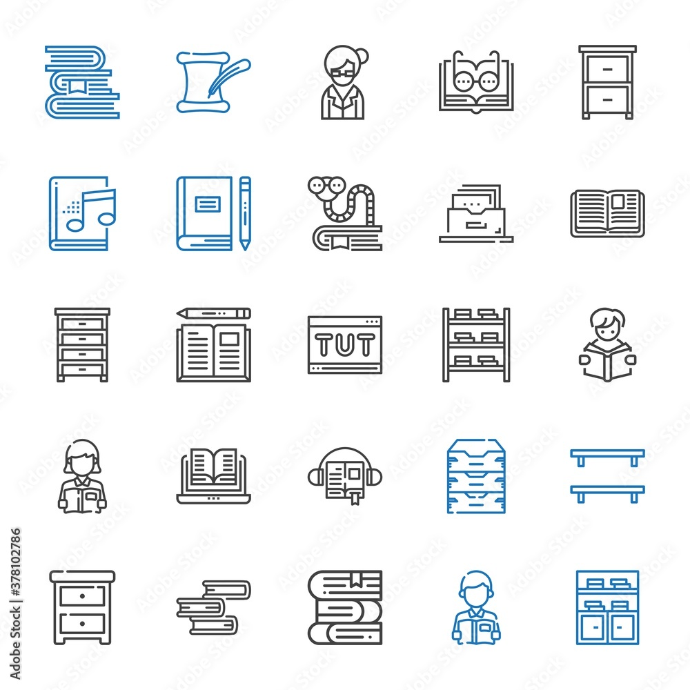 Fototapeta premium library icons set
