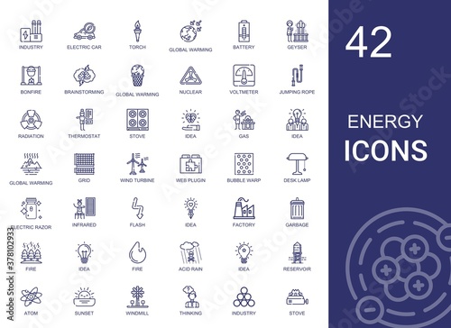 energy icons set