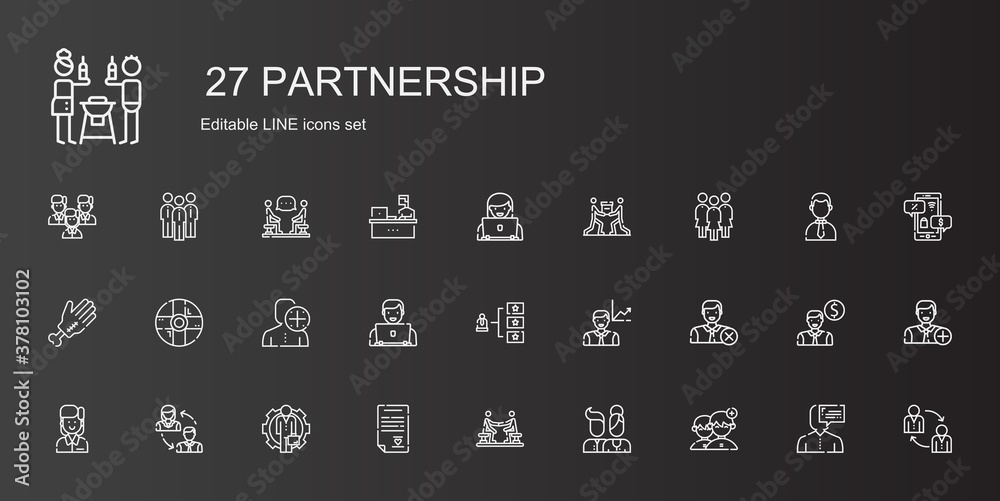 partnership icons set