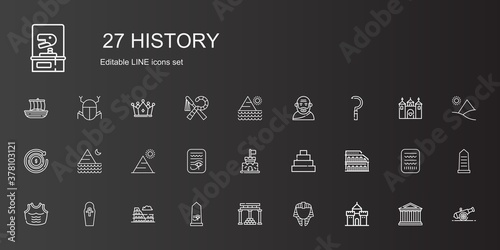 history icons set