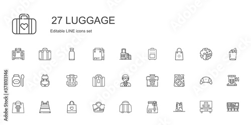 luggage icons set