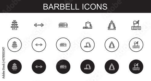 barbell icons set