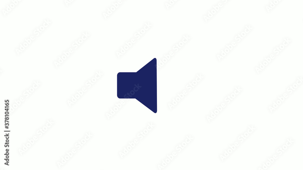 New blue dark speaker icon on white background New blue dark speaker icon on white background