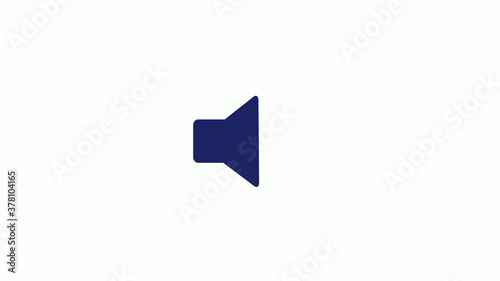 New blue dark speaker icon on white background