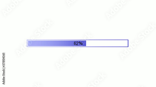 Blue color waiting loading bar icon on white background