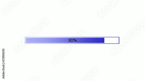 Blue color waiting loading bar icon on white background