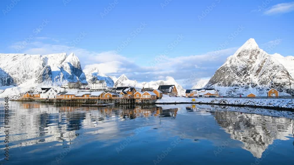 Winter landscape of Norway lofoten islands