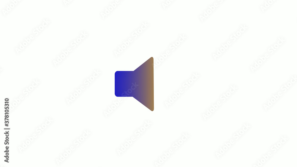 Blue and yellow color gradient speaker icon on white background