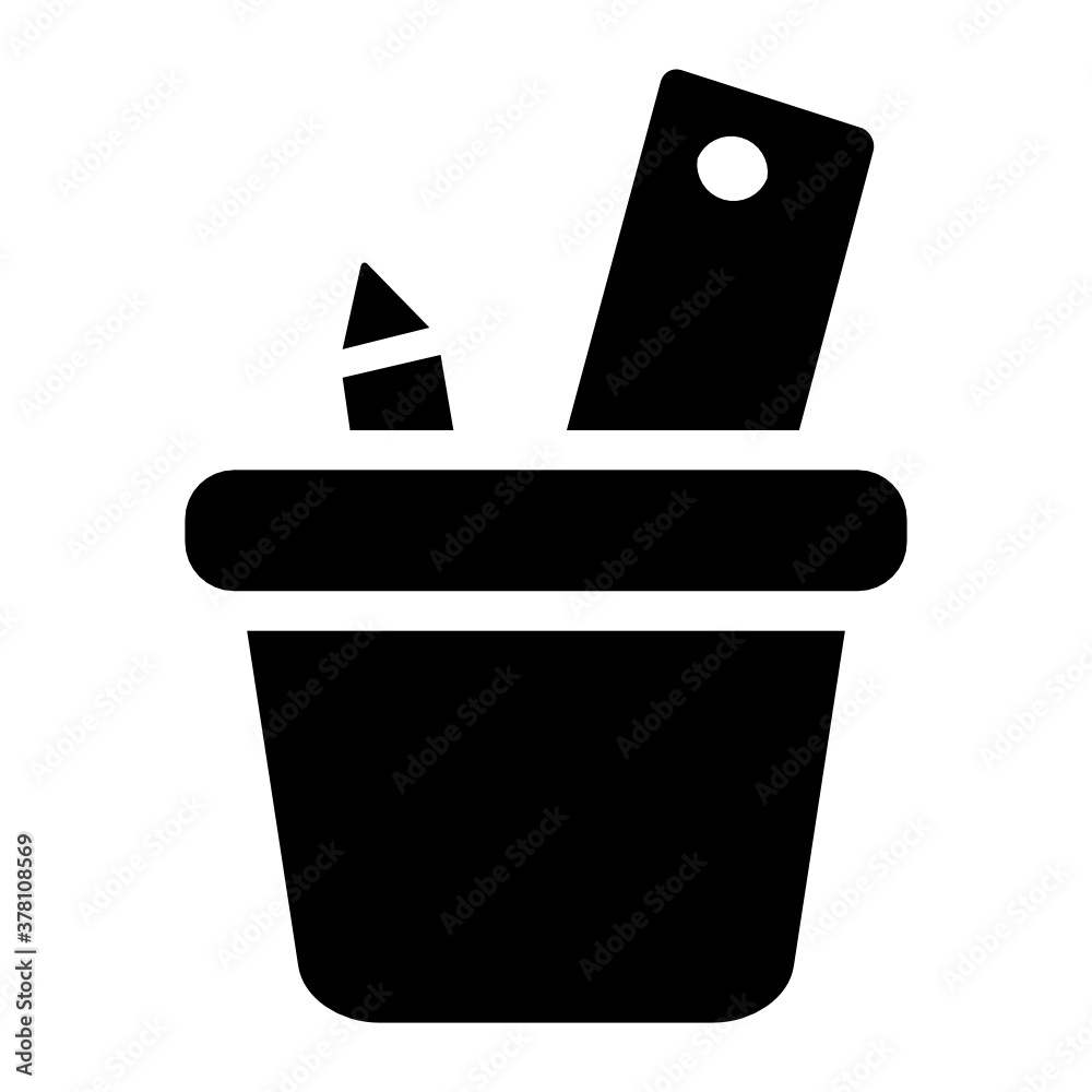 An icon of stationery holder in modern style
An icon of stationery holder in modern style
